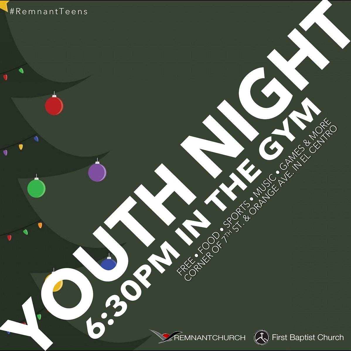 RemnantChurch's tweet photo. Hey teens!! 'Tis the season! Join us in the gym tonight for Youth Night!!

Starting at 6:30pm, we've got #pizza #sports #music #games and more! 

#RemnantTeens 
#remnantchurchiv
#fbcelcentro https://t.co/GSM7BisRZa