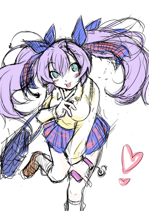 おはよございます。なぜかジャベさんをツインテにするとギャルっぽくなるな〜てことでギャルジャベさん爆誕!w載せれたら新刊に載せます〜#アズールレーン #アズレン 