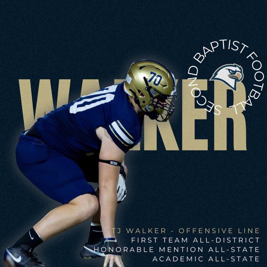 Congratulations TJ Walker 
1st Team All-District 
O Line