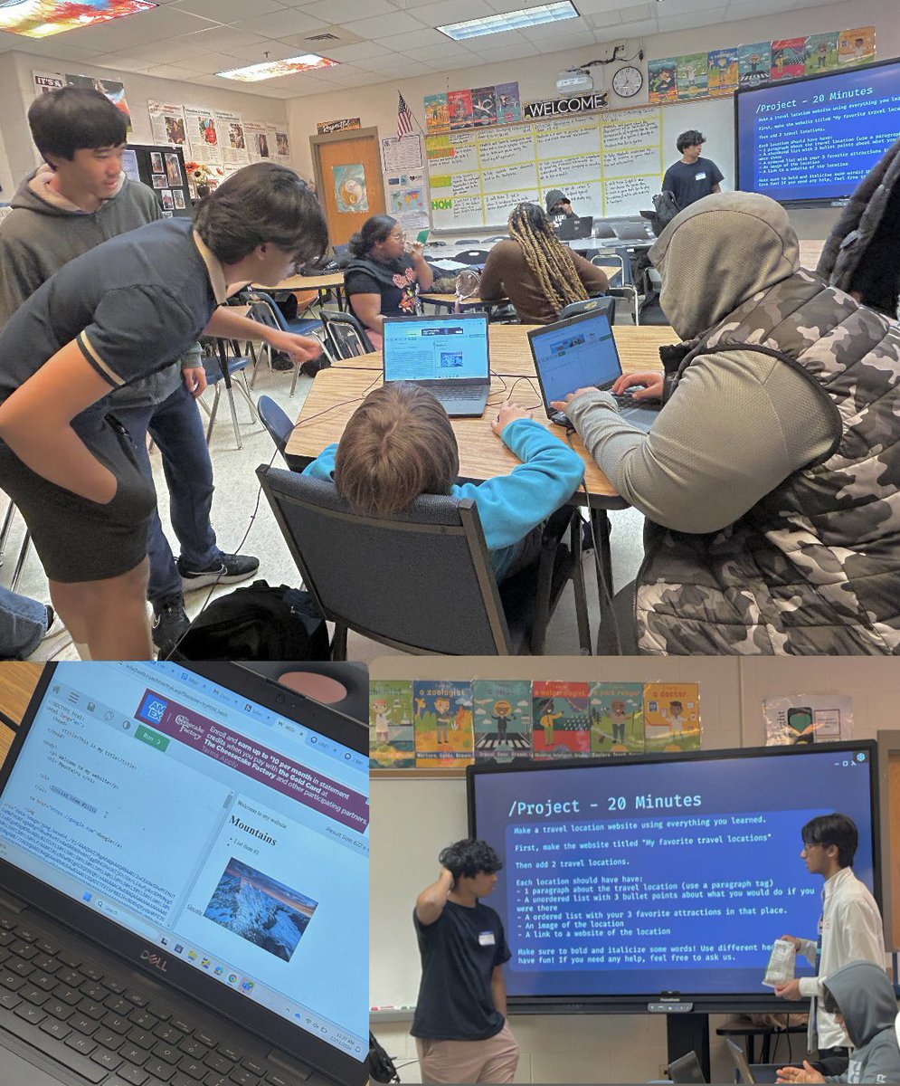 ElkoMiddle's tweet image. Exciting collaboration at Elko MS! Huge thanks to Mrs. Lee and the J.R. Tucker HS Computer Science Honor Society Students for bringing fun and engaging CS activities to our scholars. Itโs amazing to see students inspiring students! ๐ #FutureCoders #ElkoExcellence