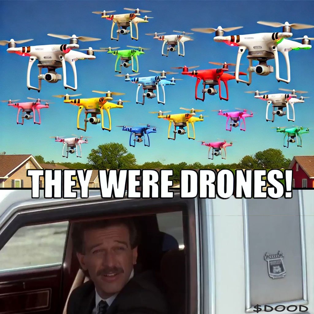 DOODXRPL's tweet image. Breaking news from the Jersey skies: The drones aren&apos;t delivering pizza 🍕... they&apos;re scanning for $DOOD vibes! 🚀🛸 

Keep watching, $dOOd fam.. the fun is just beginning💎

#XRPhasCommUnity #XRPhasNFTs #XRPhasDood