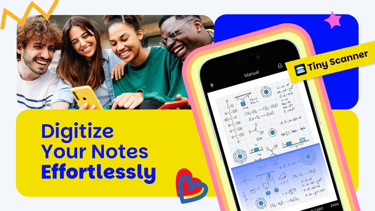 TinyScanner_app's tweet image. ✨ Digitize Your Notes Effortlessly with Tiny Scanner! ✨
Say goodbye to cluttered desks and scattered papers! With Tiny Scanner, turning your handwritten notes into digital files has never been easier.
#scannerapp  #tinyscanner #Students
