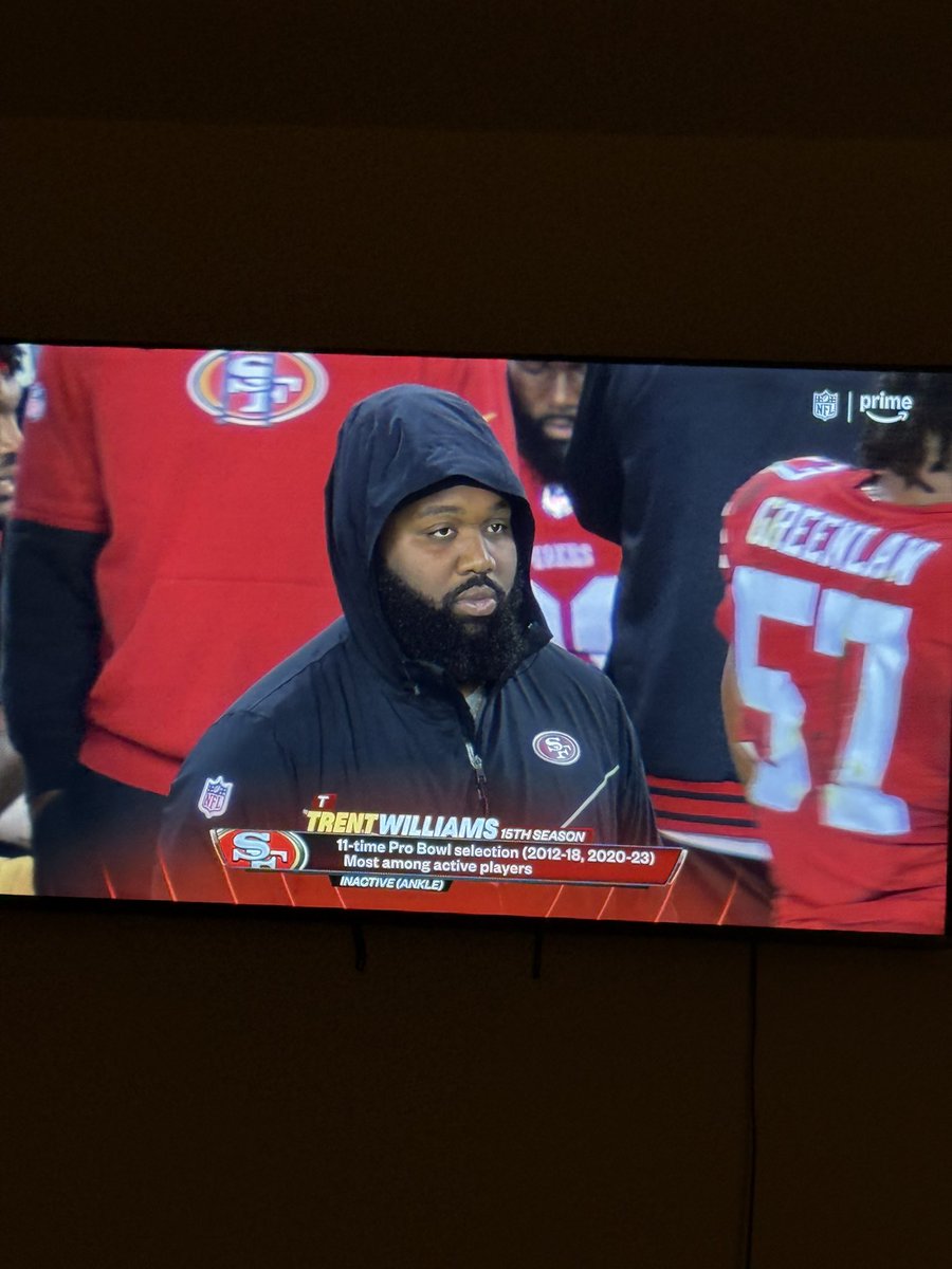 _47jr's tweet photo. Somebody fire @PrimeVideo @NFL Who they say this is??😂 Def not Trent Williams https://t.co/AFF5OyKR2S