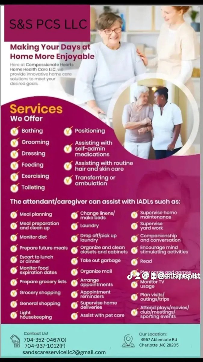 SandSPCSLLC's tweet image. We need CNAs, RNs and IHAs nurses for Personal Care , Respite, and Private Duty services. Looking for nurses to work in NC. 
Contact S &amp;amp; S PCS LLC
Phone 704 352 0457
Administrator Dexter Allen  689-258-2213
