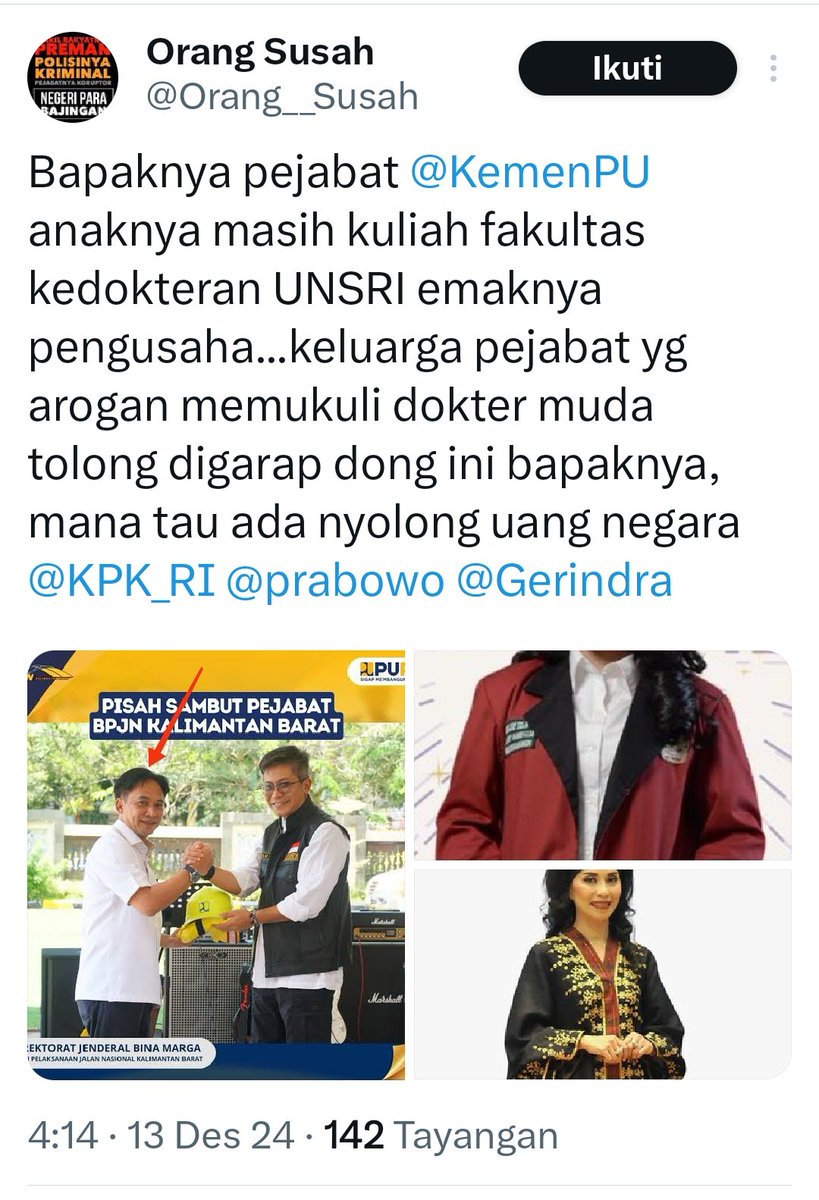 Anak pejabat apa gak boleh piket gt
