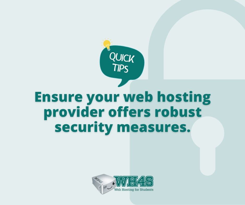 wehoststudents's tweet image. 𝑻𝒊𝒑: Ensure your web hosting provider offers robust security measures. Protecting your work and personal data is crucial. 🔒 #WebSecurity #StudentHosting #TechForStudents #WH4S