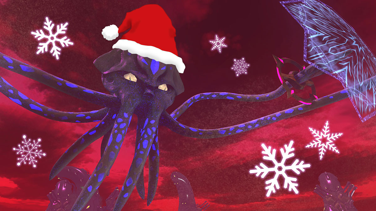 EDF_OFFICIAL's tweet photo. メリークリスマス＆ハッピーホリデー！
地球を守るいい子のもとには上空を飛行し贈り物をくれる生物がくるとかこないとか…。

#クリスマス #HappyHolidays #EDF6 https://t.co/fFO3tzY68T