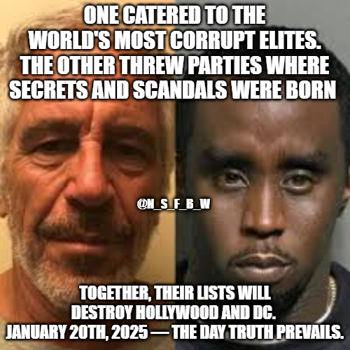 N_S_F_B_W's tweet photo. 🔥 The SWAMP is CRUMBLING! Hollywood and DC elites are TERRIFIED of Kash Patel’s JAN 20 BOMB: Epstein and Diddy client lists! 🇺🇸 Time’s up for these PREDATORS and TRAITORS! Watch them RUN or CRY! 💥 #EpsteinDiddyDrop #KashPatelTruthBOMB #KashUnleashed #KashExposesAll #ListDrop https://t.co/FQ2otJSCJV