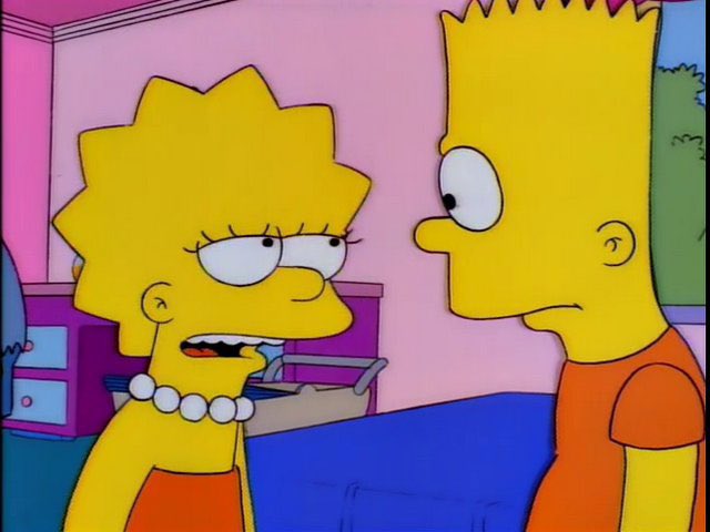 Bart talking to Lisa