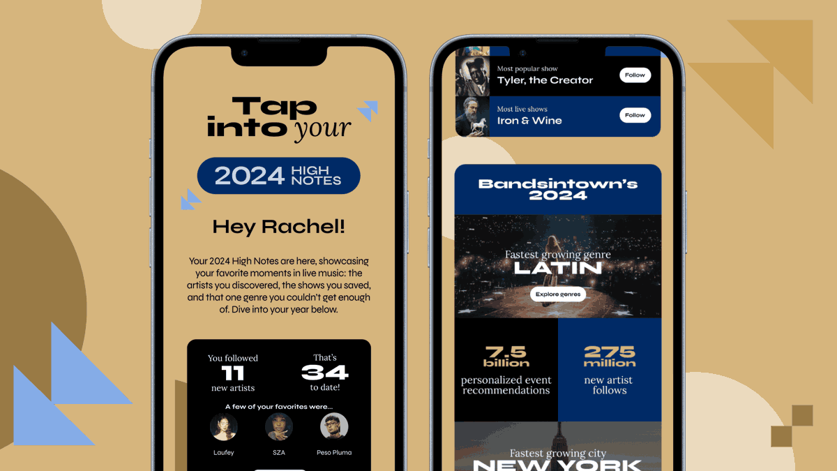 Bandsintown High Notes 2024 - Your Ultimate Personalized Recap of Live Music last year is here! ow.ly/ot8Z50Uqgyg #Bandsintown #LiveMusic #MusicRecap #LiveConcert #MusicBusiness