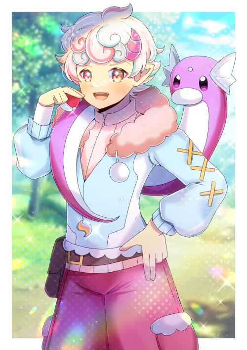 ポケモン「VtuberのHaruki (#HarukiAma)さんとポケモンのミニリュウ(」|ヒヨヨ@skeb募集中のイラスト