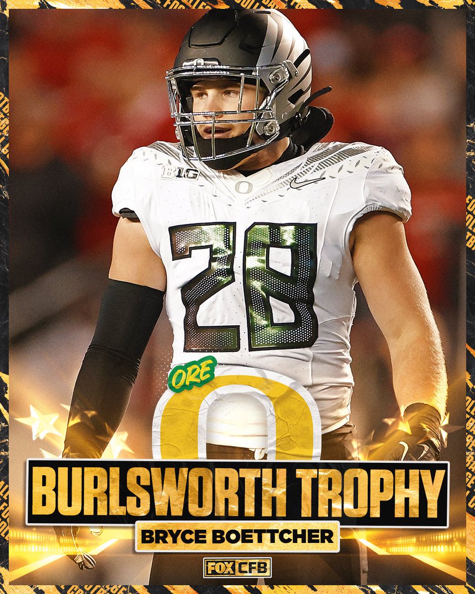 The Burlsworth Trophy goes to <a href="/oregonfootball/">Oregon Football</a>'s Bryce Boettcher 🏆🤩