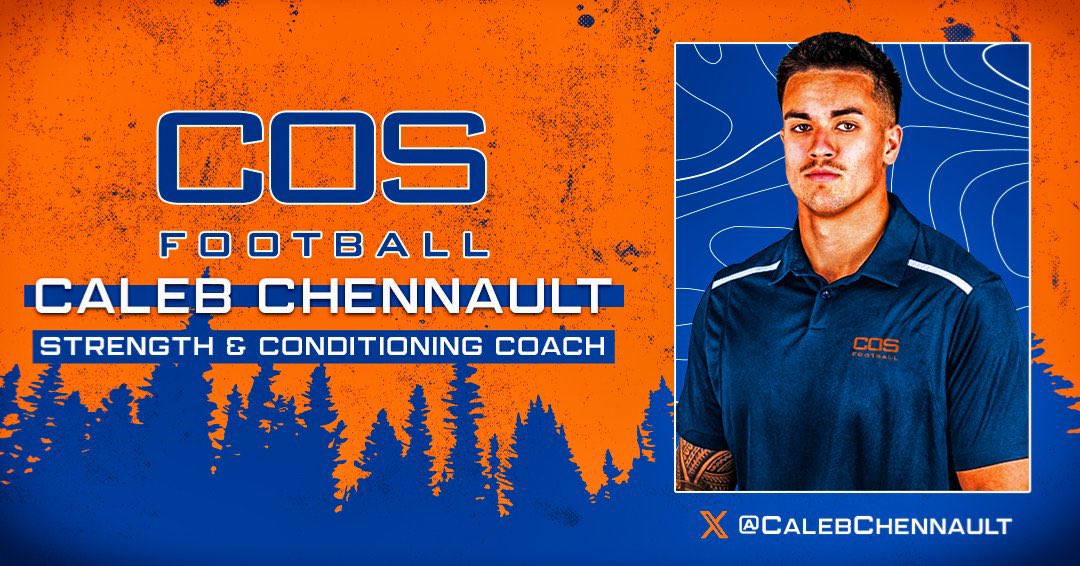 It is with great pleasure we are excited to announce our newest addition to the staff. 

Please welcome Caleb Chennault our New Head Strength and Conditioning Coach back home! 

Caleb, was a former COS football standout who played Linebacker for the GIANTS! 

#GreatDayToBeAGiant