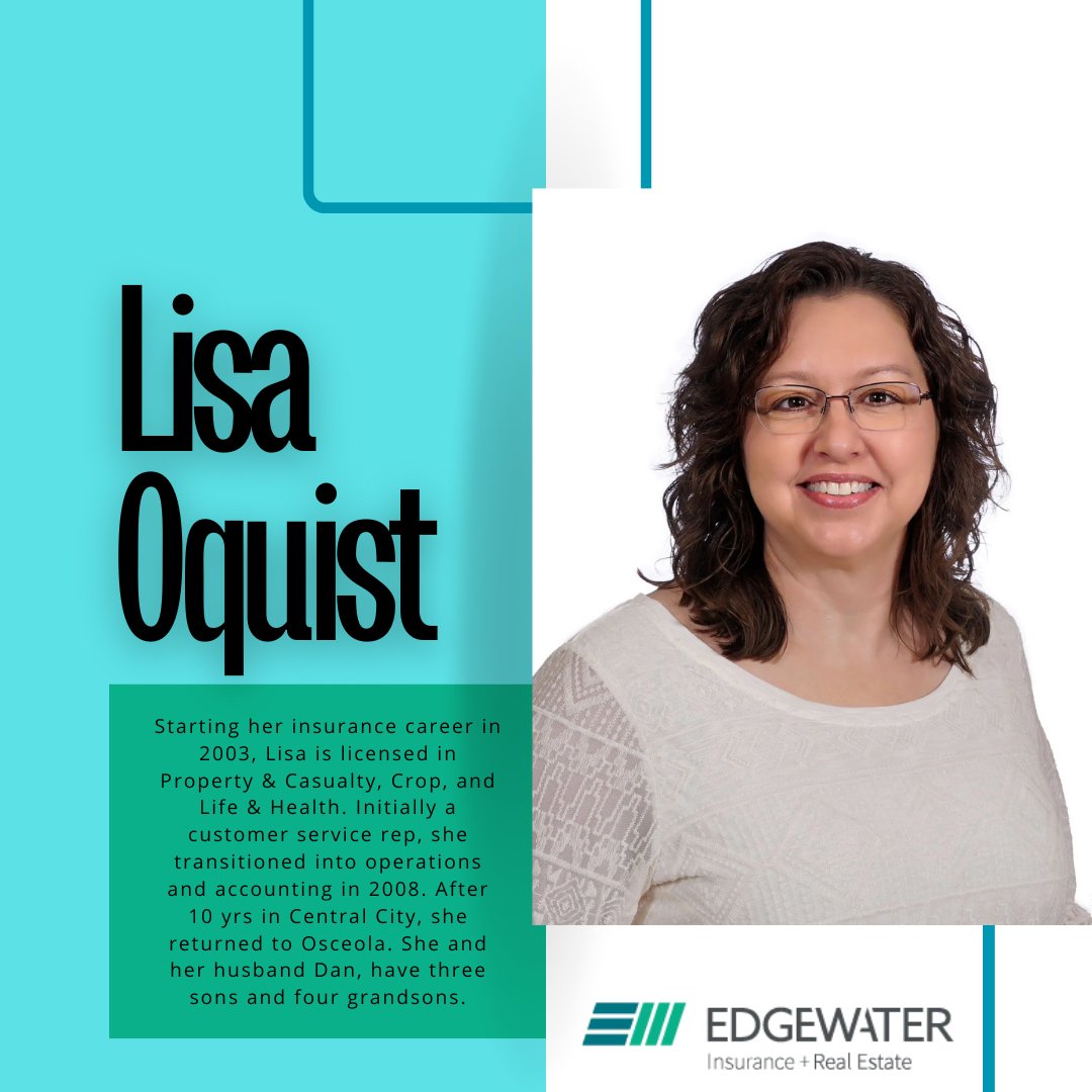 Edgewater_Blair's tweet image. Lisa Oquist, holding down the operations in Osceola 💪

#OsceolaNE #Insurance #NebraskaInsurance #KansasInsurance #IowaInsurance #EdgewaterInsurance #WurthMedia