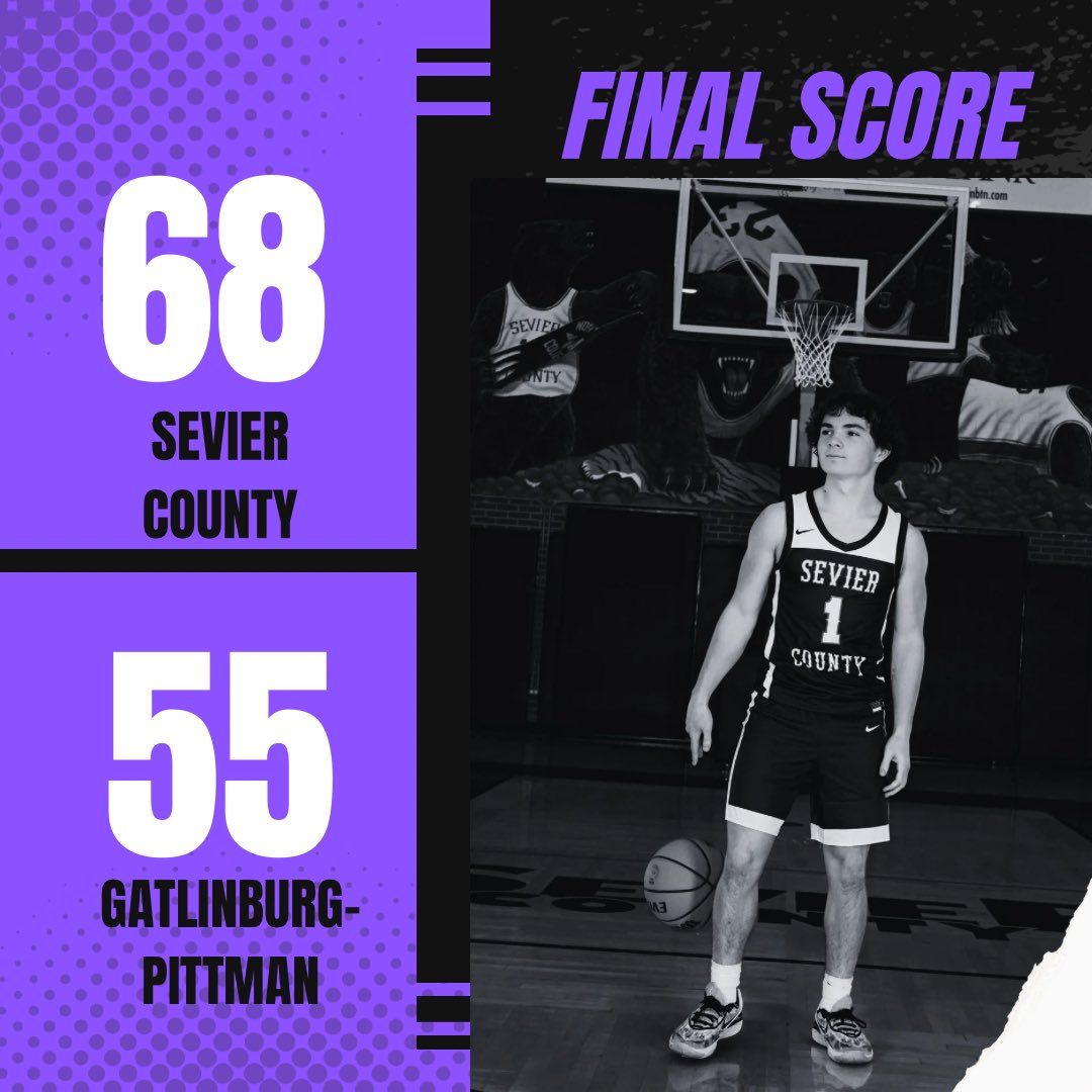 Tonight’s final score: 68-55! Our Smoky Bears  battled hard in a physical game and came out on top! Senior Reed Ownby led the team with 22 points! Go Bears!💪🏀🐻