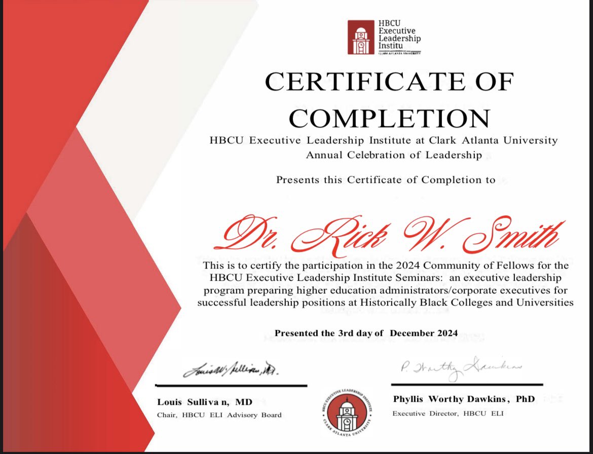Proud to transition from a 2024 HBCU Executive Leadership Institute Fellow to an Alum! Grateful for the wisdom, inspiration, and growth over the past year. Ready to make an impact in higher education and beyond. #HBCUELI #Leadership #HigherEd #Impact