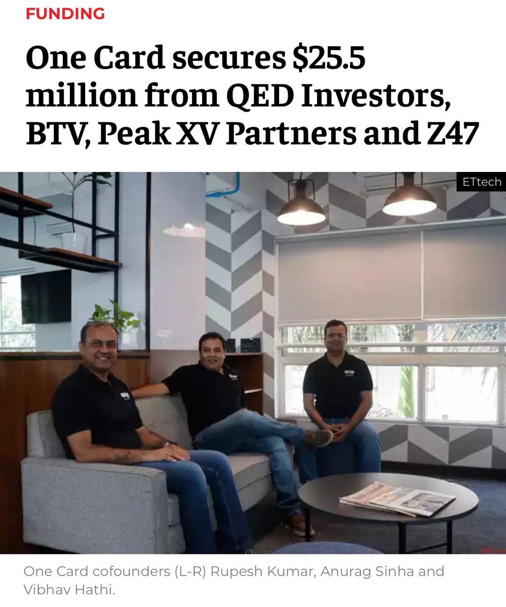 nihar bobba (@nbobba) on Twitter photo Excited to announce <a href="/btv_vc/">Better Tomorrow Ventures</a> investment in <a href="/GetOneCardIN/">OneCard</a> !
Through our Opportunity Fund, we’re thrilled to partner with one of the best fintech teams globally in their Series D2. <a href="/sinhaanurag14/">Anurag Sinha</a>, <a href="/vkhathi/">Vibhav Hathi</a> and <a href="/rupeshk_19/">Rupesh Kumar</a> are on their way to building an iconic Indian consumer Excited to announce <a href="/btv_vc/">Better Tomorrow Ventures</a> investment in <a href="/GetOneCardIN/">OneCard</a> !
Through our Opportunity Fund, we’re thrilled to partner with one of the best fintech teams globally in their Series D2. <a href="/sinhaanurag14/">Anurag Sinha</a>, <a href="/vkhathi/">Vibhav Hathi</a> and <a href="/rupeshk_19/">Rupesh Kumar</a> are on their way to building an iconic Indian consumer