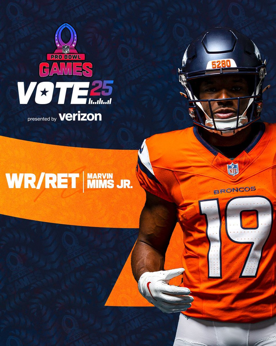 Broncos's tweet photo. Made the #ProBowlGames his rookie season, now it's time to get him there in Year 2.

RT to #ProBowlVote @marvindmims to Orlando! https://t.co/Ph7CxOkXCv