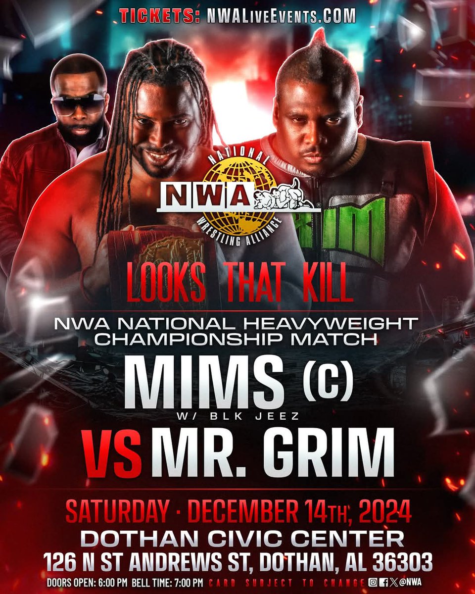 MRGRIM_IS4_HIRE's tweet image. 2 more days until @nwa #LooksThatKill
This is my 2nd match, and my 2nd title shot.
Im coming back to DC with That 
National Heavyweight title.
#BodyBags4Everyone 
#No1isSafe