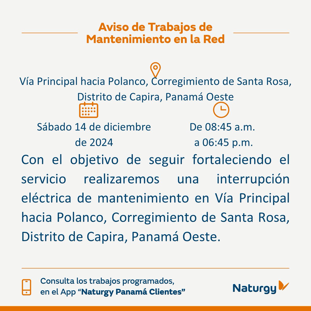 NaturgyPa's tweet photo. #PanamáOeste Trabajos de mantenimiento en la red por mantenimiento de Vía Principal hacia Polanco, Corregimiento de Santa Rosa, Distrito de Capira, Panamá Oeste. 

@PanamaOesteC13 @PanamaOesteNews @PanamaOeste @TraficologoO https://t.co/r0laE2CAwQ