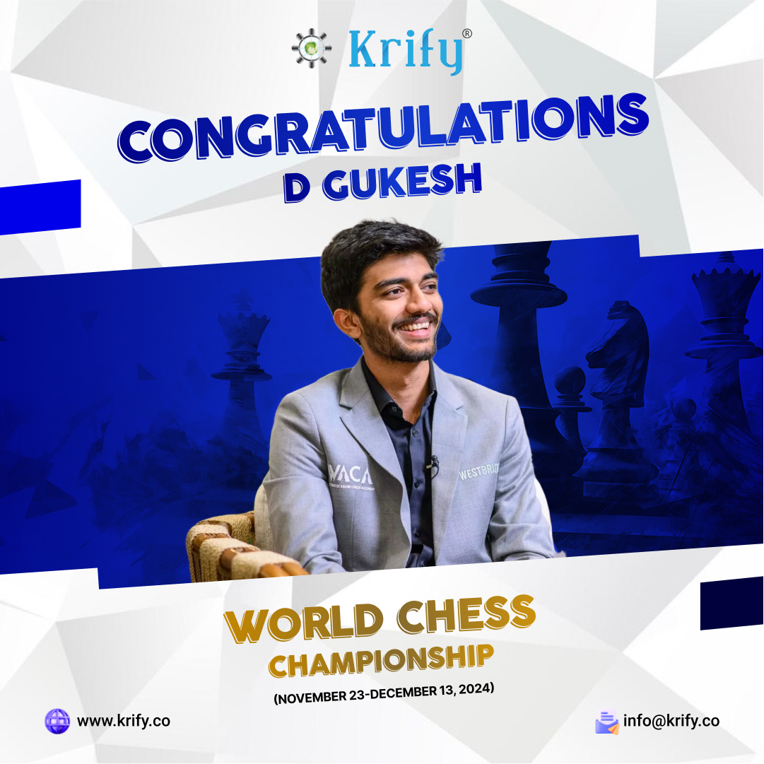 krifysoftware's tweet image. ♟️ Congratulations to @DGukesh – The Youngest World Chess Champion! 🎉

Krify celebrates your historic achievement at the World Chess Championship 2024. Your brilliance inspires millions worldwide, and we are proud to witness this moment!

#krify #worldchess2024 #dgukesh