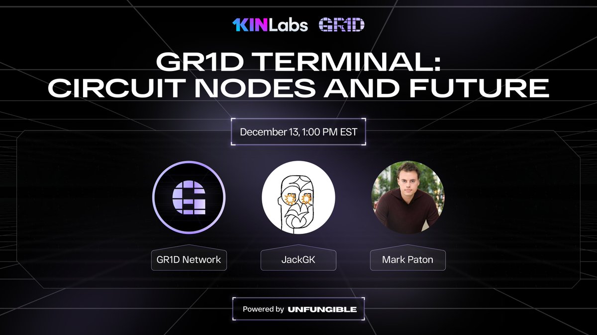 GR1Dnetwork's tweet image. 🚨 Circuit Nodes!

Join us and @MPOffshore LIVE as we discuss the GR1D Circuit Nodes and their future 👀

Fri Dec 13 10a PT
twitch.tv/gr1dnetwork