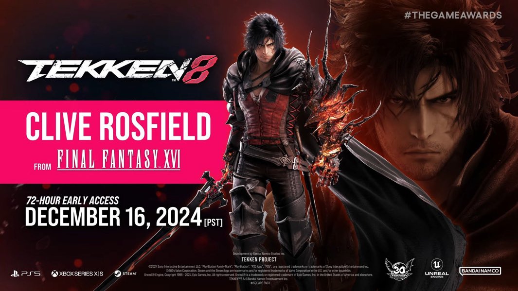 Everyday_hits's tweet photo. Clive Rosfield is coming to TEKKEN 8‼️ https://t.co/VrhjMWu44z
