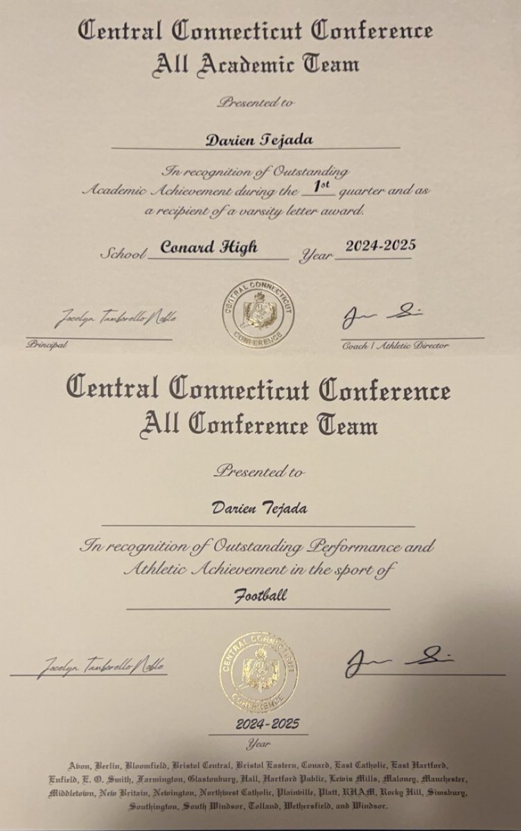Honored to receive an all conference academic award and an All Conference team award!