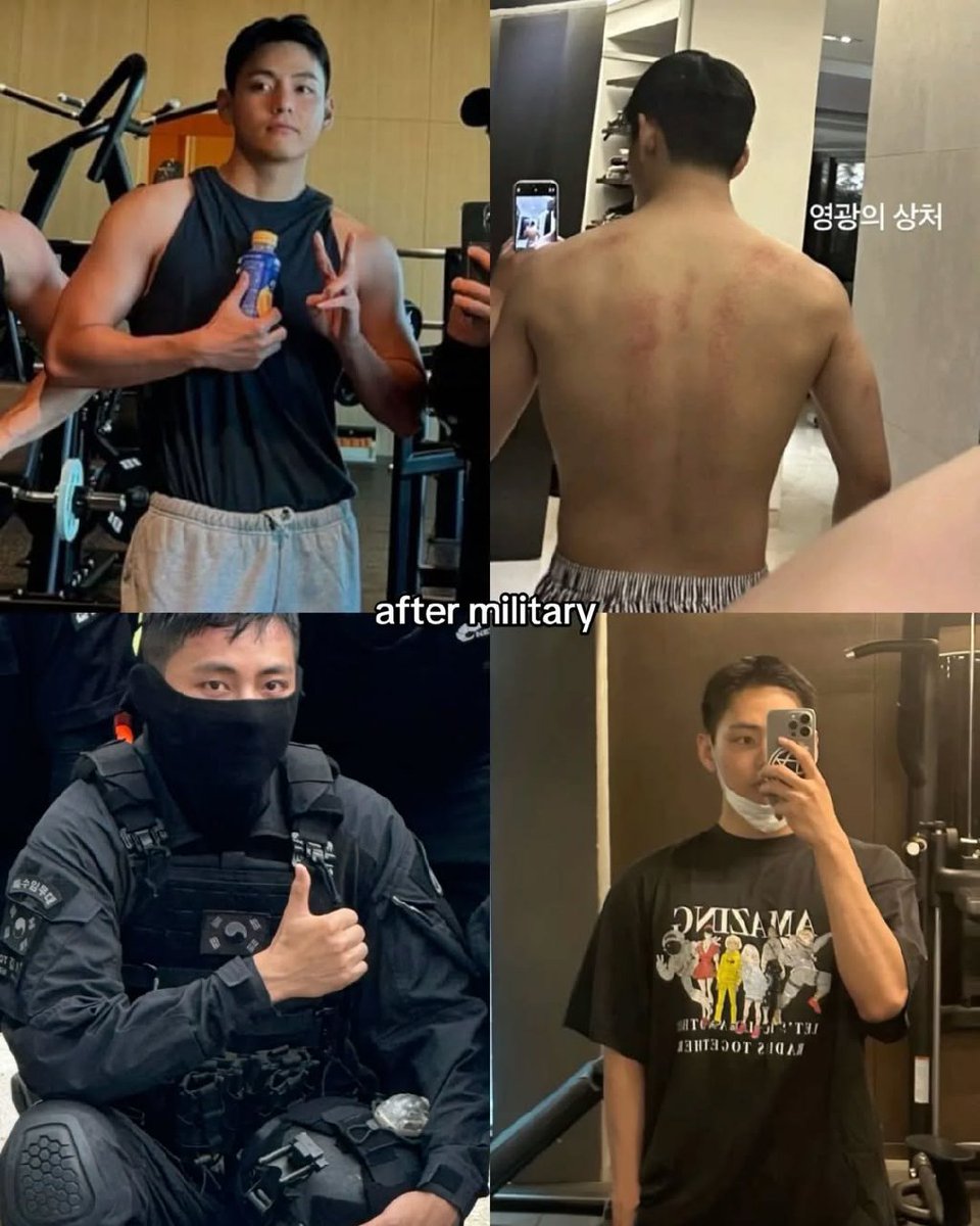 3Dkookie's tweet photo. Before military               After military https://t.co/FcvAuQPwK7