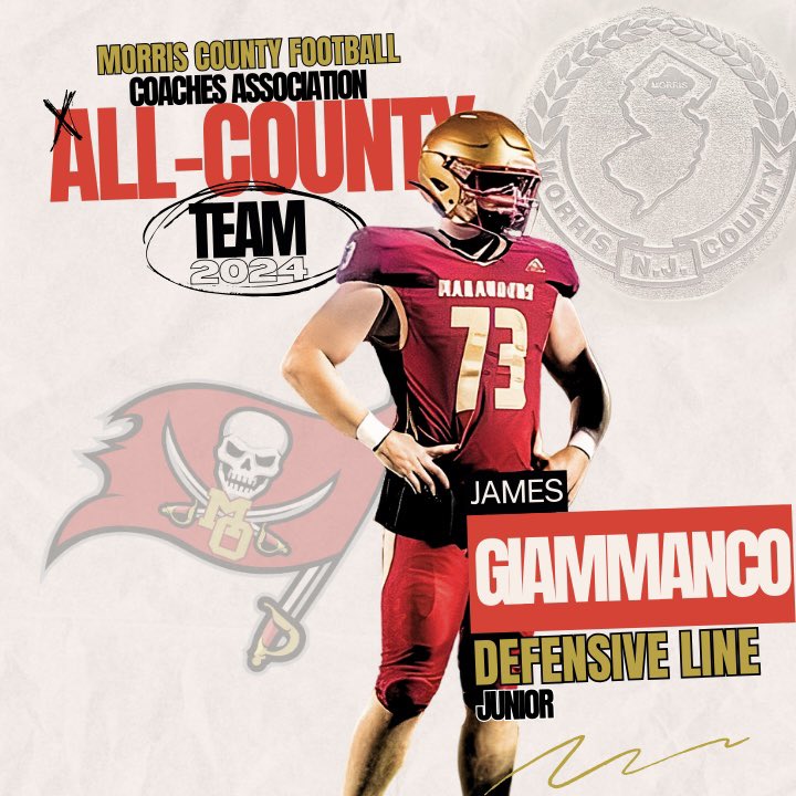 Mount Olive Football Marauders (@mohsfootballnj) on Twitter photo Congratulations to <a href="/TylerCumming44/">Tyler Cumming|25’|RB|5’10” 190|</a> , <a href="/lincoln_youtz/">Lincoln Youtz</a> and <a href="/JamesGiammanco/">James Giammanco</a> for being named to the 2024 Morris County Football Coaches Association All-County Team.
〽️⭕️🏈💪
<a href="/OConnorMOFB/">Brian OConnor</a> <a href="/MOHSMarauders/">Mount Olive Marauders Athletics</a> <a href="/SuptMOTSD/">Sumit Bangia</a> <a href="/KevinRStansber1/">MarauderNation</a> <a href="/MOmarauders/">Mount Olive Jr Marauders Football</a> @mohstdclub Congratulations to <a href="/TylerCumming44/">Tyler Cumming|25’|RB|5’10” 190|</a> , <a href="/lincoln_youtz/">Lincoln Youtz</a> and <a href="/JamesGiammanco/">James Giammanco</a> for being named to the 2024 Morris County Football Coaches Association All-County Team.
〽️⭕️🏈💪
<a href="/OConnorMOFB/">Brian OConnor</a> <a href="/MOHSMarauders/">Mount Olive Marauders Athletics</a> <a href="/SuptMOTSD/">Sumit Bangia</a> <a href="/KevinRStansber1/">MarauderNation</a> <a href="/MOmarauders/">Mount Olive Jr Marauders Football</a> @mohstdclub