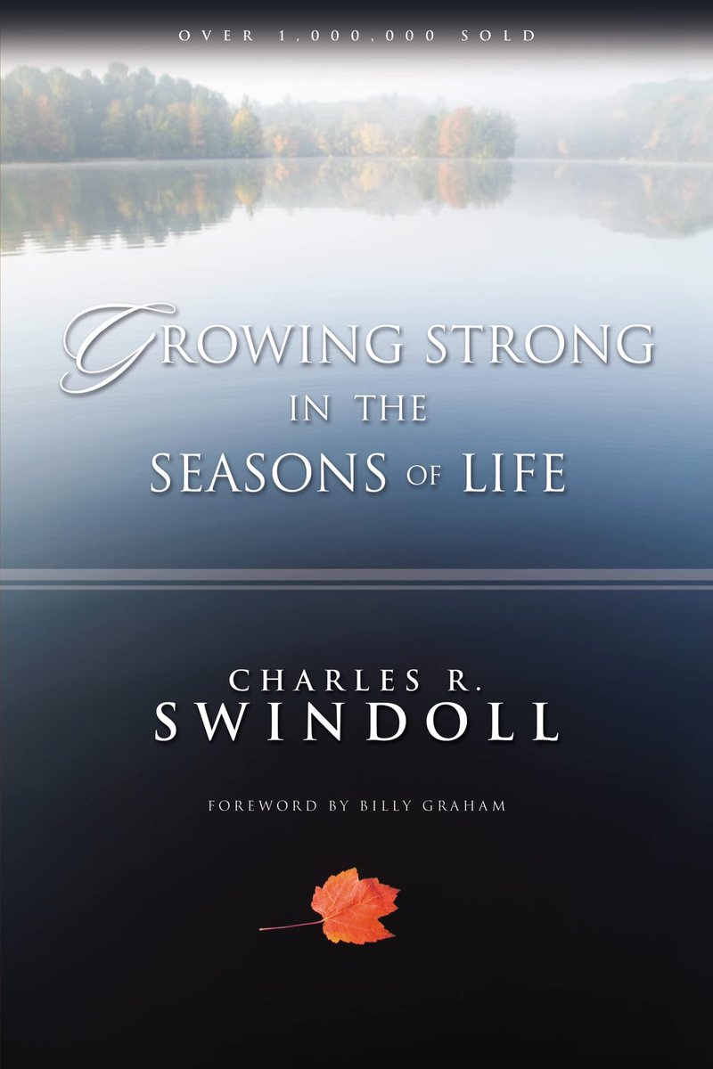 Choose 20 books that have stayed with you or influenced you. One book per day for 20 days, in no particular order. No explanations, no reviews, just covers.
Growing Strong In The Seasons Of Life
Charles R. Swindoll 
Day 14
📙 📖 🤓
#books
#whatChuckreads
