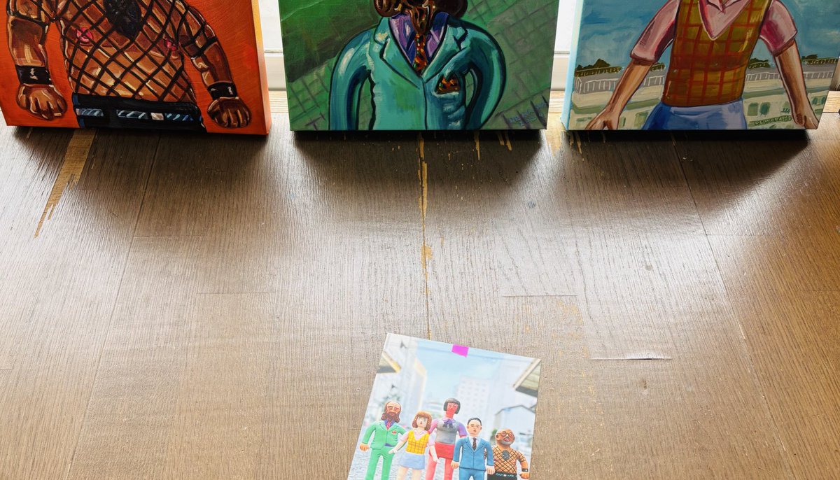 deharayukinori's tweet image. 今日から金土日デハラ嬢ギャラリーに在廊いたします。今日は15時くらいから
キャンバス作品５点追加します。
「井出島静はデカいOL」
モグラグギャラリー(御徒町)
mograg.com