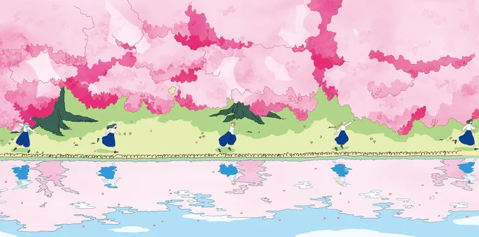 Kracie いち髪「春めき」シャンプー・コンディショナーのパッケージイラストを担当させていただきました。春風のように駆け抜ける神村晃世さん(インターブランドジャパン)数量限定なので、ぜひお早めに春に思いを馳せて楽しんでみてください。 