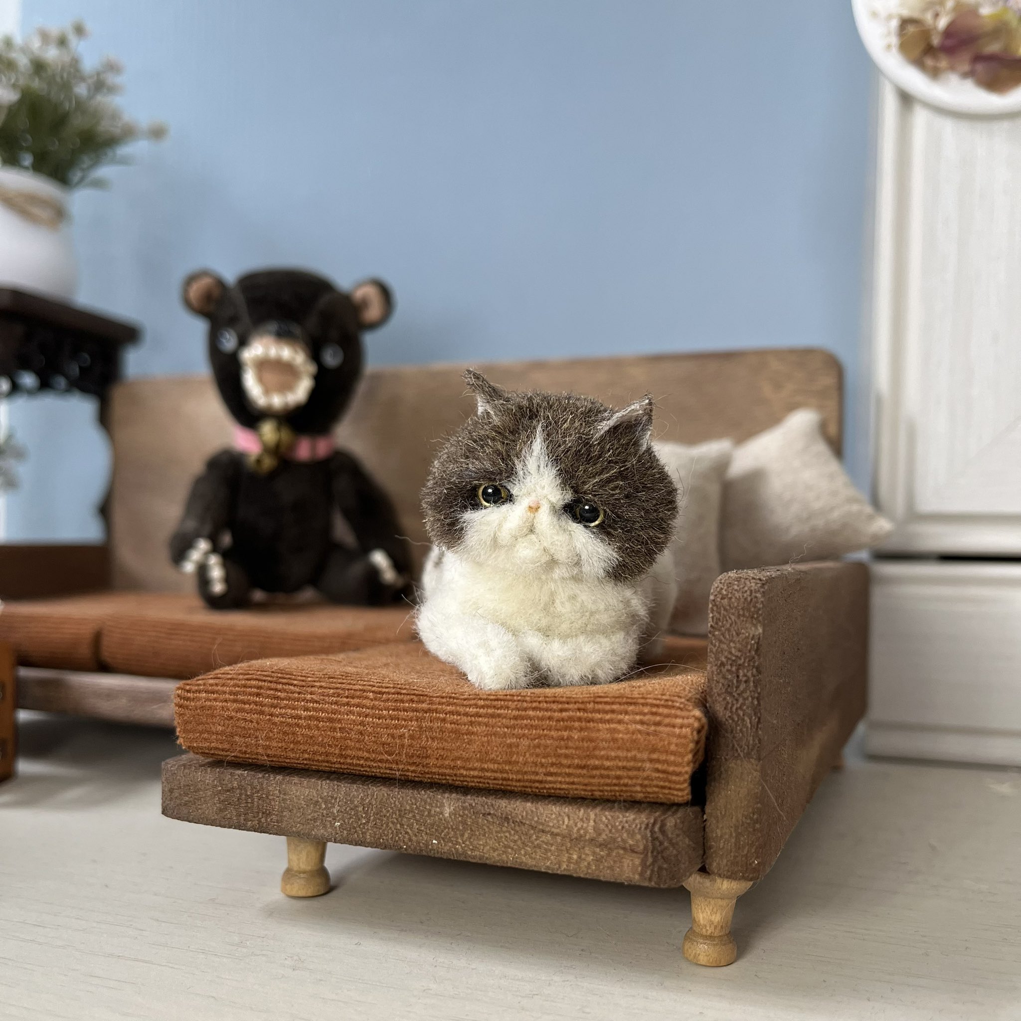 エキゾチックのぶさねこさん【送料込み・羊毛フェルト エキゾチックのぶさねこさん【送料込み・羊毛フェルト