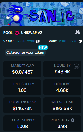 saniconchain's tweet photo. Dextools has been updated $SANIC #BASE 

https://t.co/CKWMrIR6Gc https://t.co/n1ZOovLybA