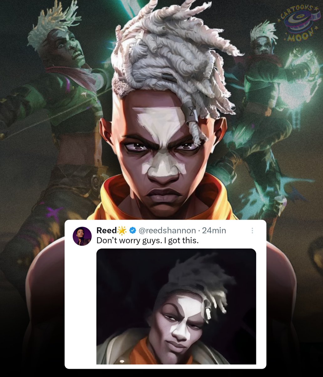CartoonsOTMoon's tweet photo. 💬 "No se preocupen amigos. Yo me encargo".

- La voz de Ekko en Arcane cuando la serie perdió en The Game Awards 2024 contra Fallout https://t.co/BJZ48sFAMA