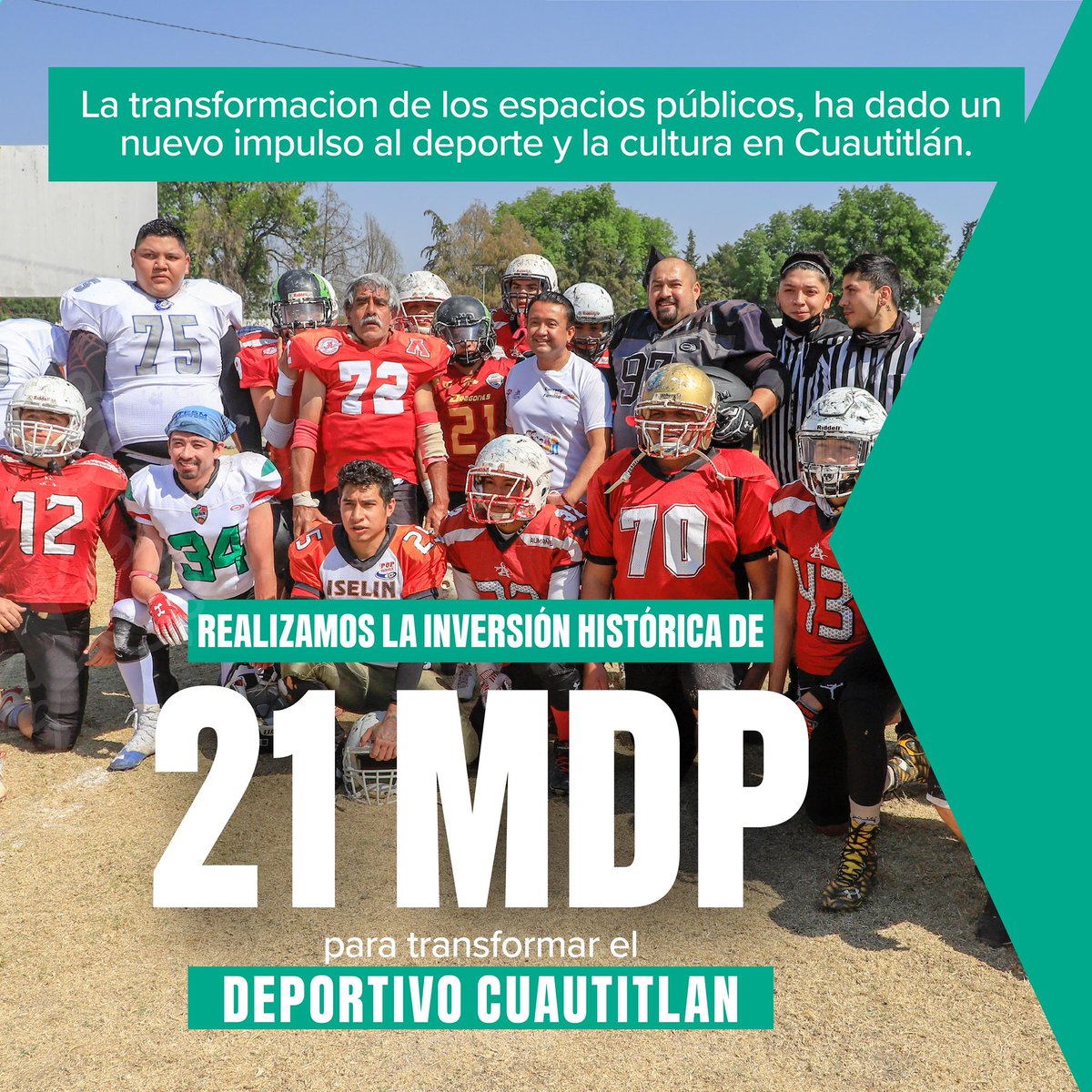 AldoLedezma_R's tweet photo. Inversiones históricas en espacios y programas para fortalecer los espacios de sano esparcimiento en Cuautitlán.
#InformeDeLogrosYResultados 🇲🇽 https://t.co/8d442Dtram