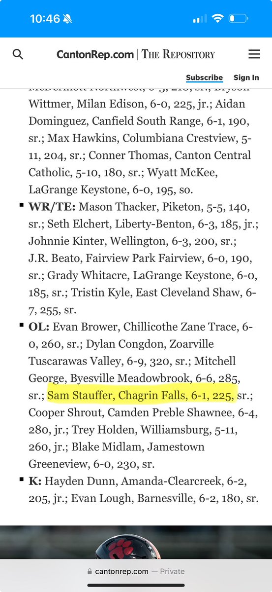Sam Stauffer (@samstauffer75) on Twitter photo Grateful to be named 3rd team All-Ohio for O Line <a href="/FootballChagrin/">Chagrin Football</a> <a href="/Jts7kick/">Coach John Scott</a> <a href="/CoachLaseak/">CoachLaseak</a> Grateful to be named 3rd team All-Ohio for O Line <a href="/FootballChagrin/">Chagrin Football</a> <a href="/Jts7kick/">Coach John Scott</a> <a href="/CoachLaseak/">CoachLaseak</a>