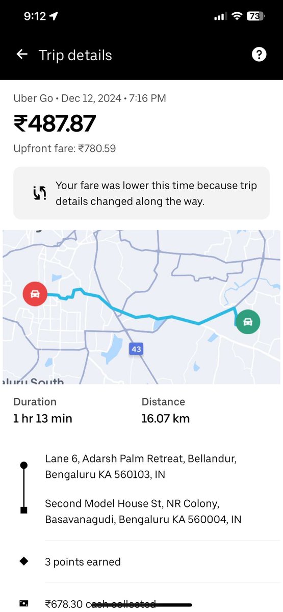 Azeezmudoor's tweet photo. Every day happening in this incident. If u can’t give to right amount then Why u show ur upfront amount .#uber #driver #India #bengalururains #bengalurudaily https://t.co/fqi2EZWjX9