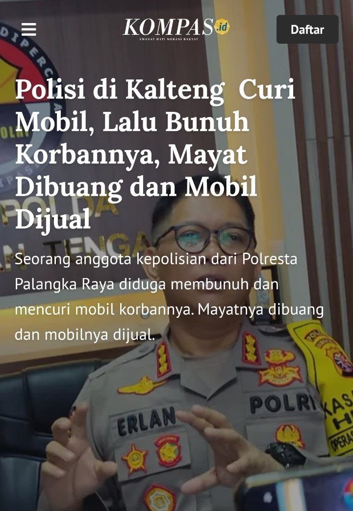 CURI
BUNUH
MAYAT DIBUANG
MOBIL DIJUAL

Presisi 🤌
