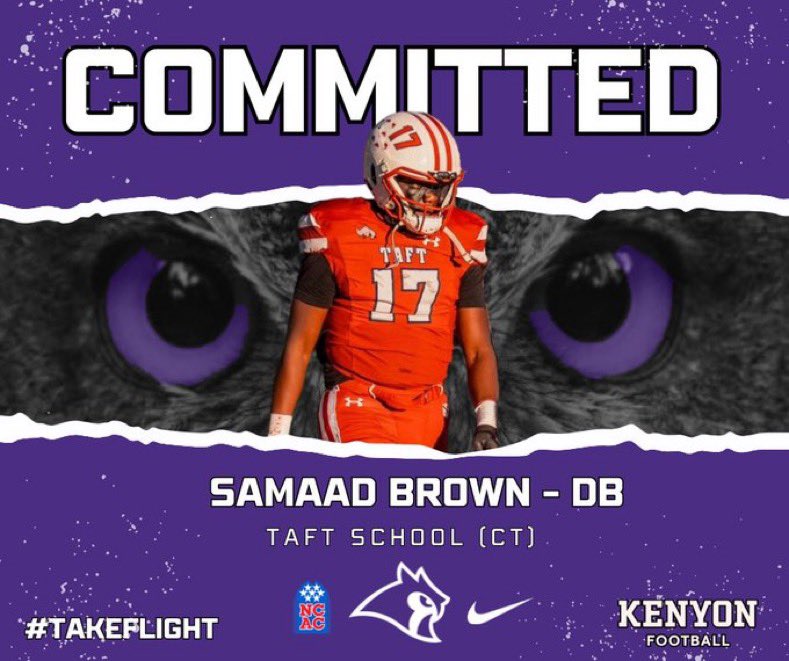 Samaad Brown (@samaadbrown) on Twitter photo Beyond proud to announce my commitment to <a href="/KenyonFootball/">Kenyon Football</a>. Thank you to <a href="/IanMGood/">Ian Good</a> and <a href="/officialKelvinM/">Kelvin Melgar</a> for granting me with this opportunity. Excited for the next four! ππ€π¦ Beyond proud to announce my commitment to <a href="/KenyonFootball/">Kenyon Football</a>. Thank you to <a href="/IanMGood/">Ian Good</a> and <a href="/officialKelvinM/">Kelvin Melgar</a> for granting me with this opportunity. Excited for the next four! ππ€π¦
