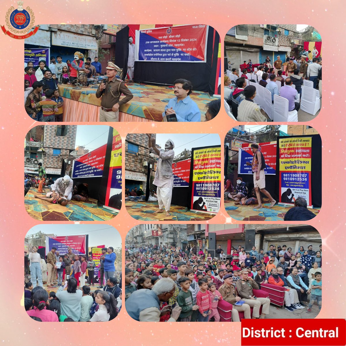 DCPCentralDelhi's tweet photo. #DrugFreeDelhi

Central District Police, in collaboration with NGO Jagran & Alcoholics Anonymous, conducted the 'Nasha Chhodo - Jivan Jodo' drive to combat drug & alcohol abuse. 
400+ attendees from Paharganj and Nabi Karim Police Station areas pledged for a healthier life, supporting Hon'ble @LtGovDelhi 's fight against substance abuse.
@DelhiPolice 
@CPDelhi 
@Ravindra_IPS