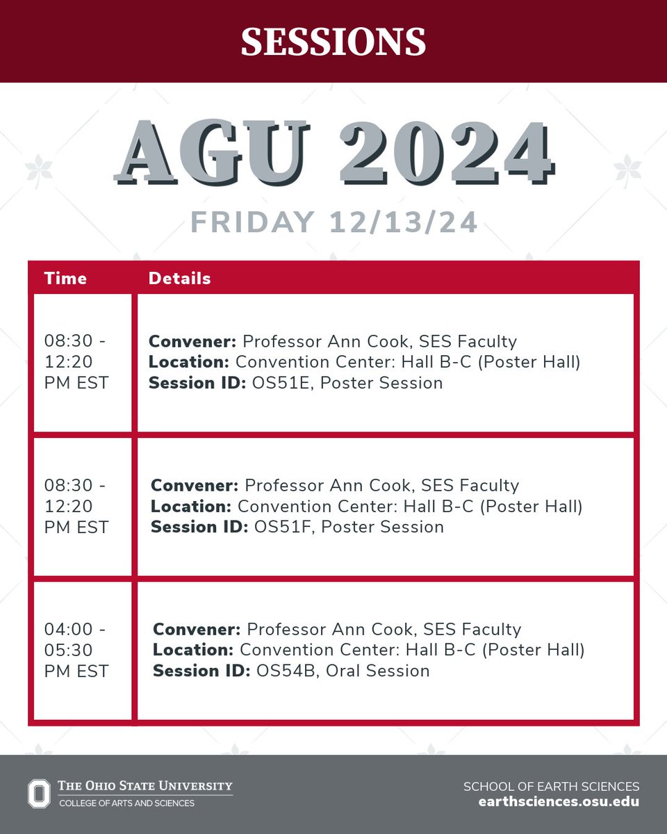 AGU Day 5! 🌎👨‍🎓‍

Join us in supporting our brilliant students, faculty, alumni, and staff as they present their groundbreaking research. From cutting-edge technology to innovative theories, SES has it all covered.

#AGUConference2024 #STEM #Innovation #Research #Collaboration