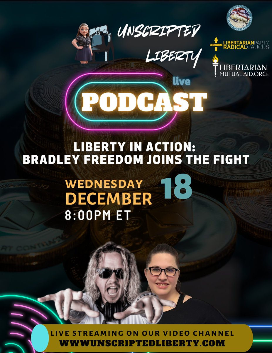 unscriptedlib's tweet photo. Bradley Freedom of The Freedom People joins Unscripted Liberty to drop truth bombs on reclaiming sovereignty, crushing the status quo, and building a culture of personal responsibility. Don’t miss this power-packed convo! #LiveFree #UnscriptedLiberty https://t.co/v8unFq9Bbx