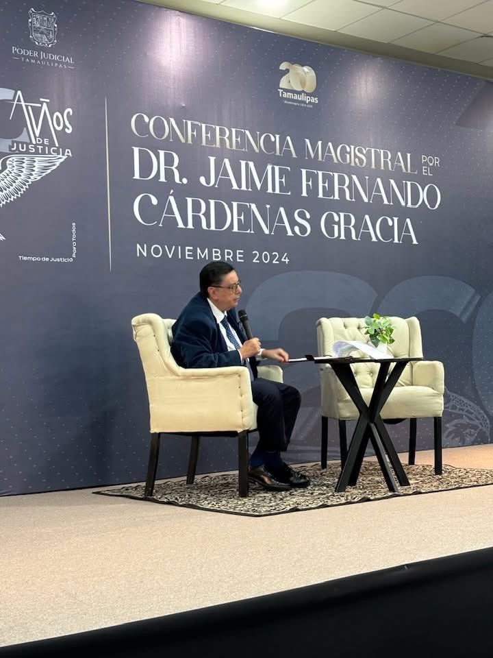 Barra Mexicana Colegio de Abogados Capítulo Tamaulipas. Presente en la Magistral Conferencia dictada por el Dr Jaime Fernando Cárdenas Gracia dentro de los festejos del Bicentenario del Poder Judicial de Tamaulipas convocados por el Magistrado Presidente David Cerda Zuñiga.