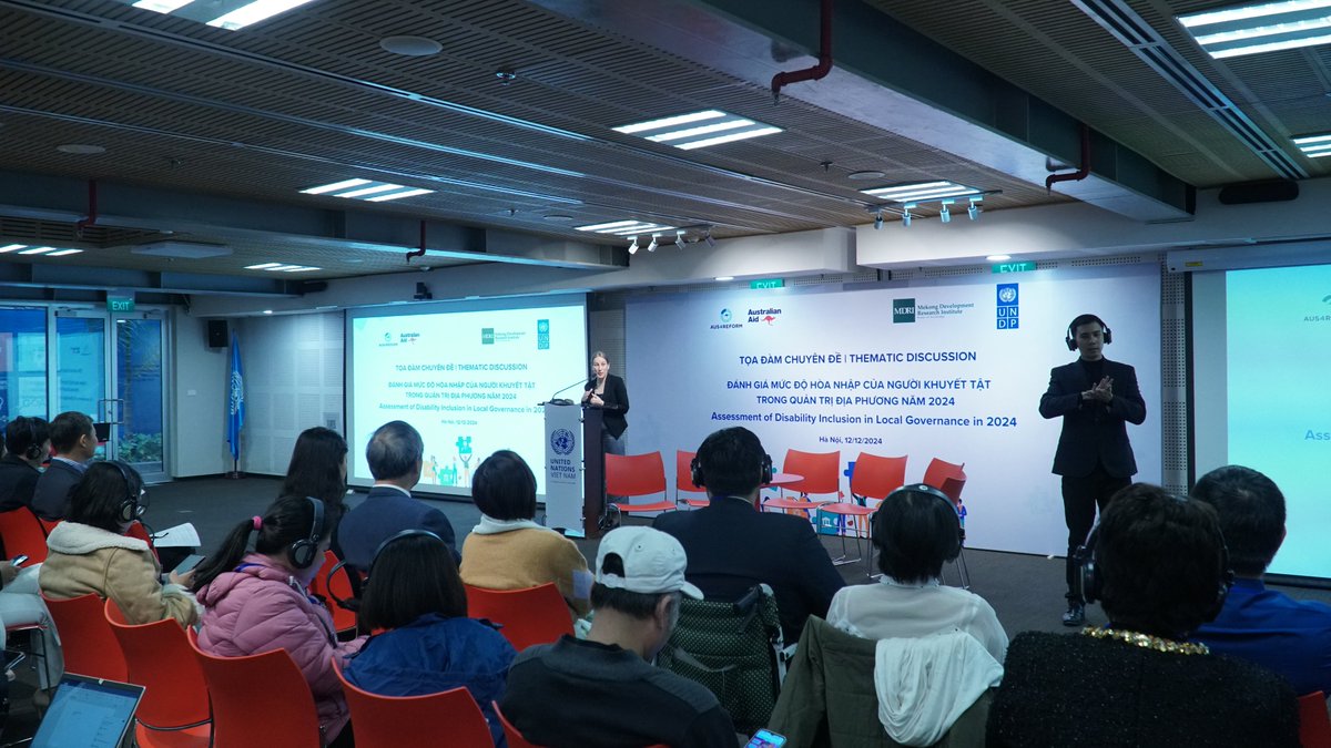 UNDPVietNam's tweet photo. 📢 New #DisabilityInclusion study highlights urgent needs!
Key recommendations:
✅ Upgrade e-portals to WCAG 2.0 standards 4 accessibility
✅ Design inclusive allowance &amp; banking sys
✅ Develop disability-specific climate adaptation policies 
🙏@dfat 4 supporting this initiative https://t.co/kuTxJejgoP