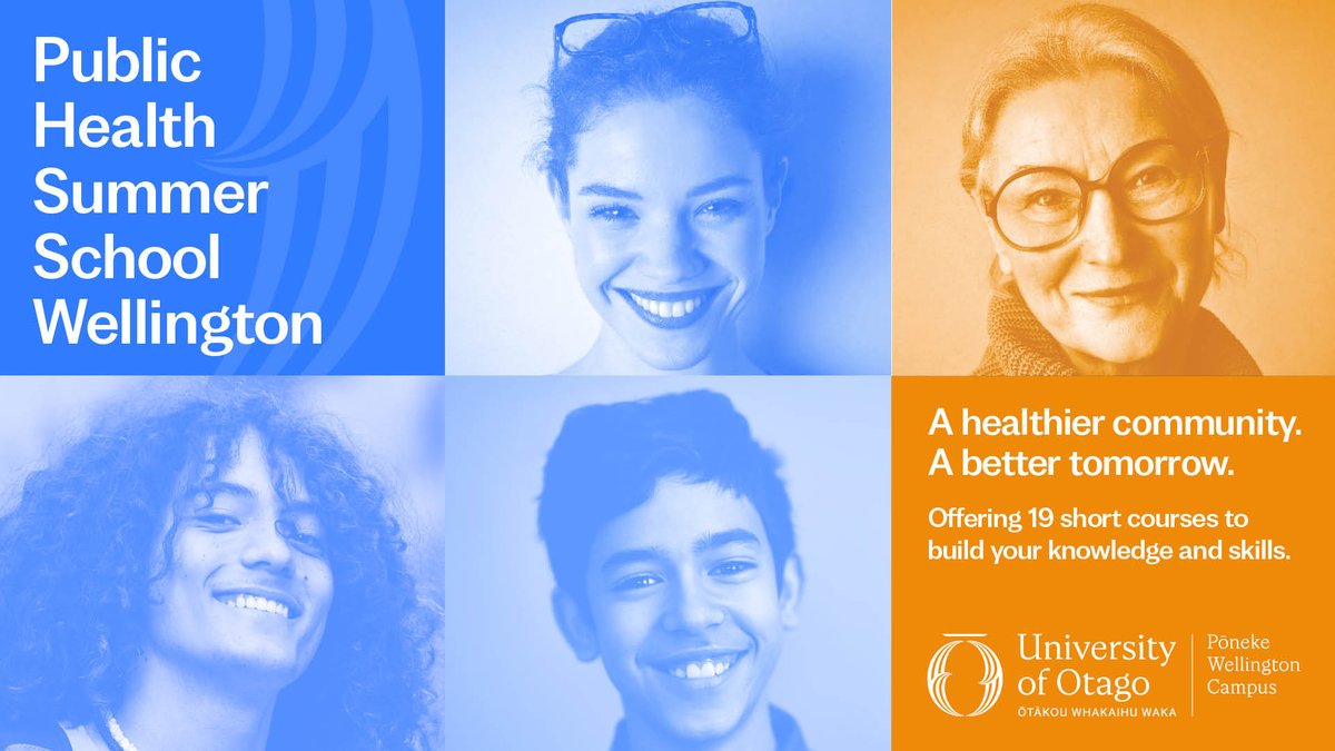 🎶🎺2025 Public Health Summer School🎺🎶

Build your knowledge and skills!

10–21 Feb 2025
19 short courses, mostly 1 day
Some in-person, some online
University of Otago Wellington NZ

25% early bird discount until 19 Dec
Find your course here:
otago.ac.nz/wellington/dep…