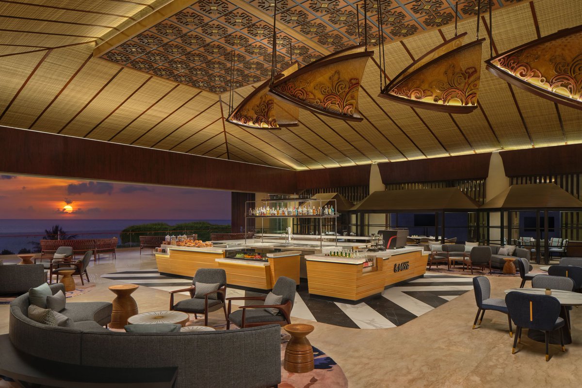 SheratonKuta's tweet photo. We are proud to announce the debut of our newly renovated lobby experience, &amp;More by Sheraton. This vibrant all-day lobby concept seamlessly combines stunning ocean views with modern elegance.

 follow our instagram for updates at @andmorebysheratonbali https://t.co/54xERVXbxT
