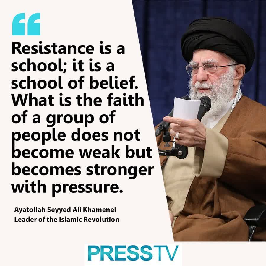 zehra313A's tweet photo. 🔻Ayatollah Khamenei: "Resistance is a school; it is a school of belief. What is the faith of a group of people does not become weak but becomes stronger with pressure."
✍️Even if they kill us, we'll be stronger, because we are part of a belief#ResistanceAxis
#محورمقاومت
#سوریه https://t.co/mgMUulOA9D