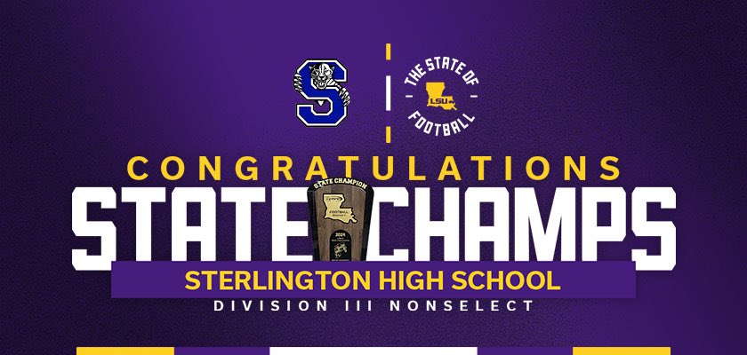 The State of Football 

Congratulations to Sterlington High School on winning the <a href="/LHSAAsports/">LHSAA</a> Division III Non-Select State Championship 🏆